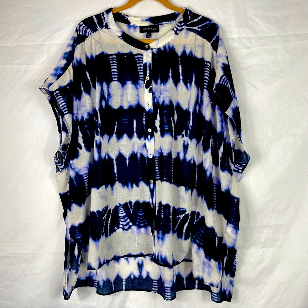 Lane Bryant Women’s Indigo Blue White Tie Dye